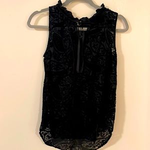 Casual top. Violate & Clare . Size Small. Black. See through .Gently Used